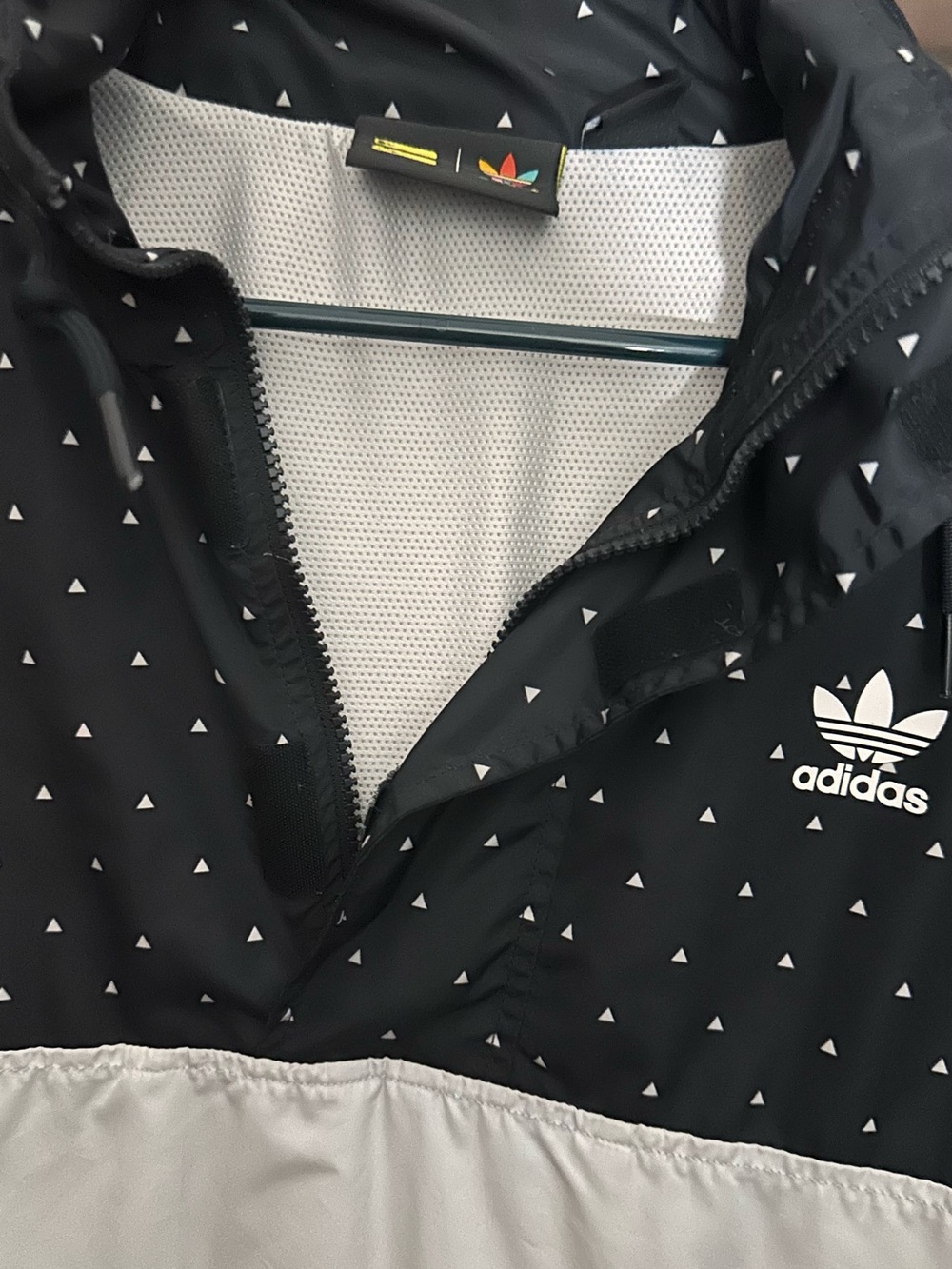 adidas Black & White Trefoil Half-zip jacket